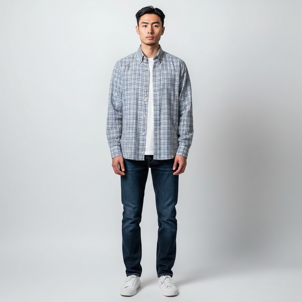 Mizzen+Main Mens Dress Shirt Lot 3 Large Trim Fit Performance Plaid Long Sleeve